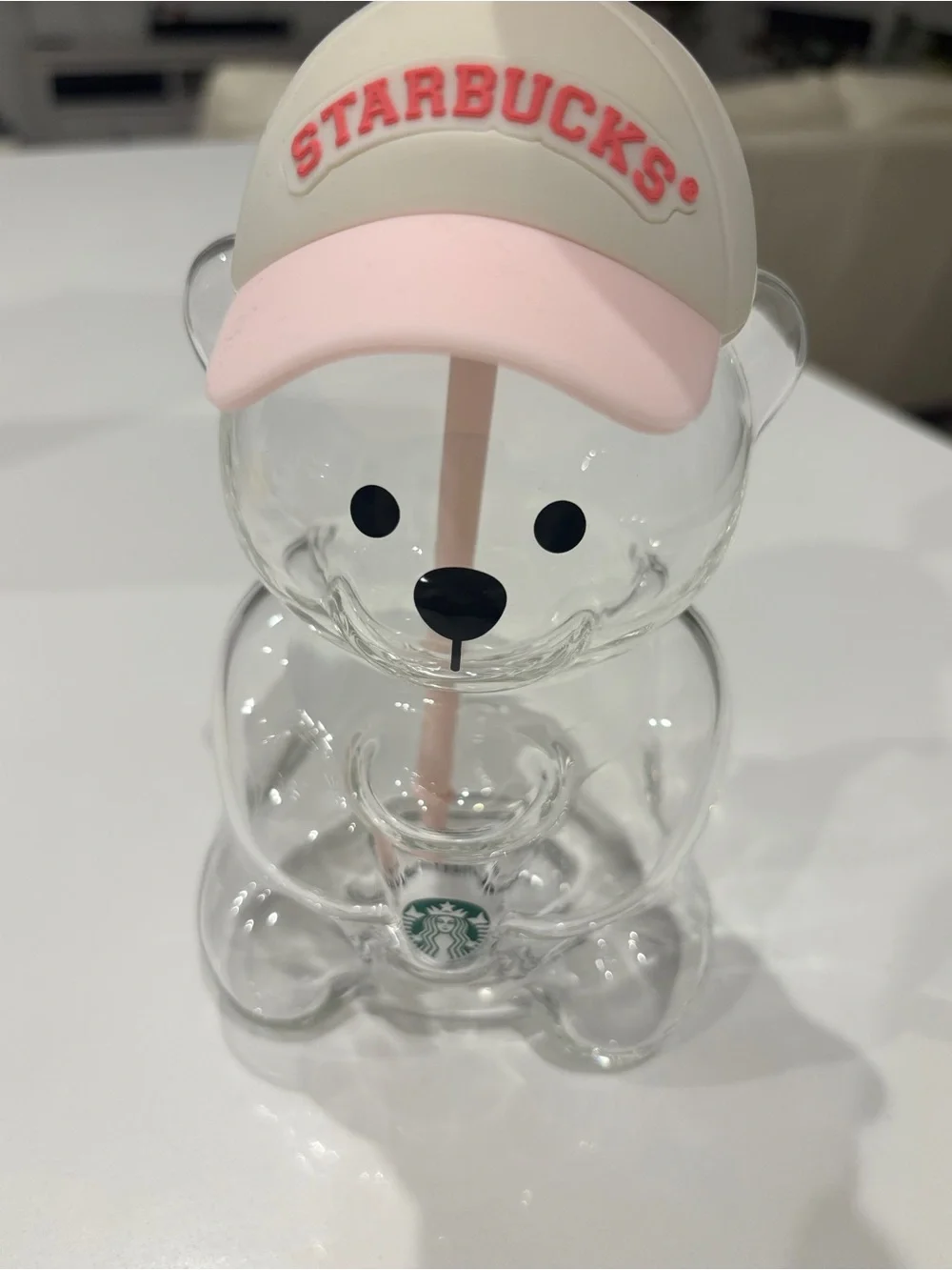 Starbucks Pink Bearista Glass Cold Cup NEW